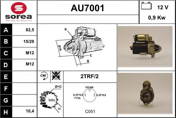 Sera AU7001 - Starteris www.autospares.lv