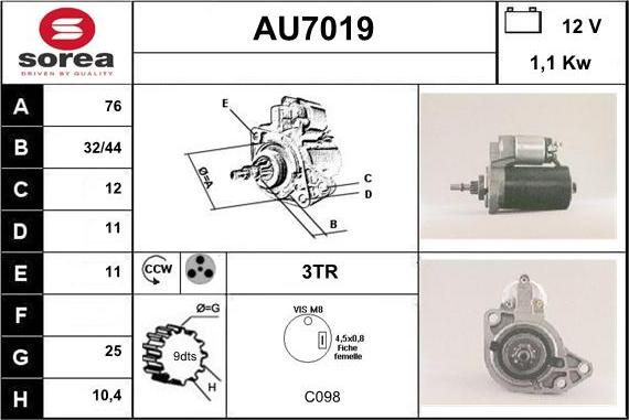 Sera AU7019 - Starteris www.autospares.lv