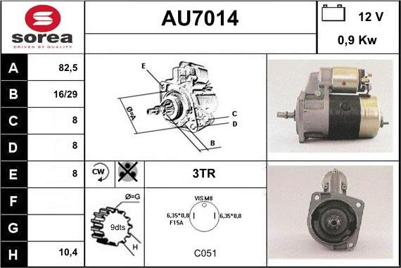 Sera AU7014 - Starteris autospares.lv