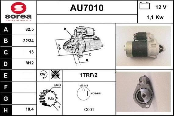 Sera AU7010 - Стартер www.autospares.lv