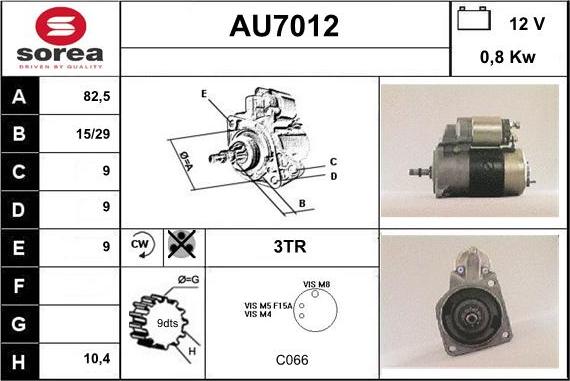 Sera AU7012 - Starteris www.autospares.lv