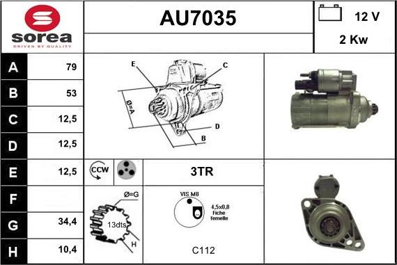 Sera AU7035 - Starteris autospares.lv