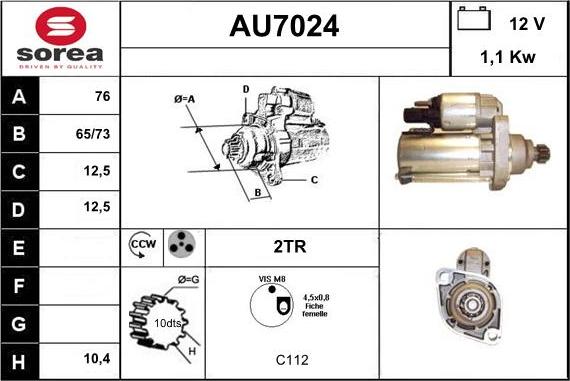 Sera AU7024 - Starteris autospares.lv