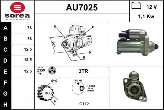 Sera AU7025 - Starteris autospares.lv