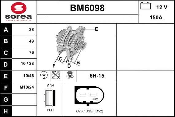 Sera BM6098 - Ģenerators autospares.lv