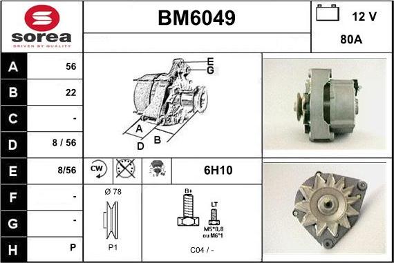 Sera BM6049 - Alternator www.autospares.lv