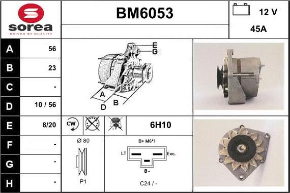 Sera BM6053 - Alternator www.autospares.lv