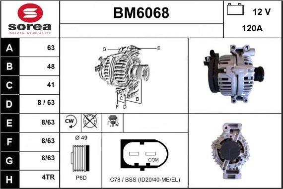 Sera BM6068 - Ģenerators www.autospares.lv