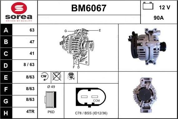 Sera BM6067 - Ģenerators www.autospares.lv