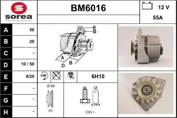 Sera BM6016 - Alternator www.autospares.lv