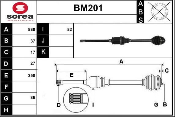 Sera BM201 - Piedziņas vārpsta autospares.lv