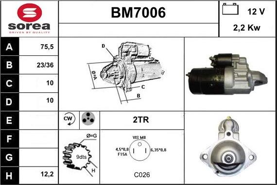 Sera BM7006 - Starter www.autospares.lv