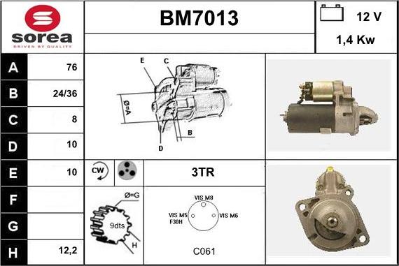 Sera BM7013 - Starteris autospares.lv