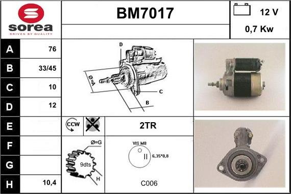 Sera BM7017 - Starter www.autospares.lv