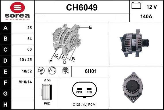 Sera CH6049 - Alternator www.autospares.lv