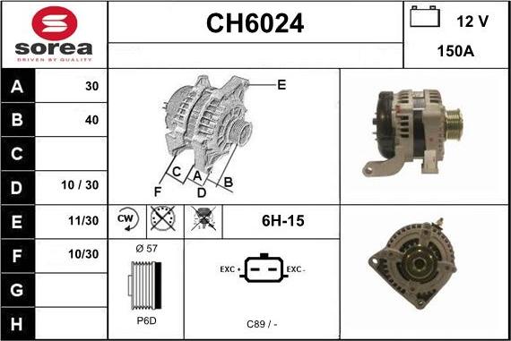 Sera CH6024 - Генератор www.autospares.lv