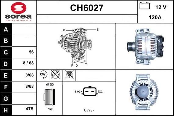 Sera CH6027 - Alternator www.autospares.lv