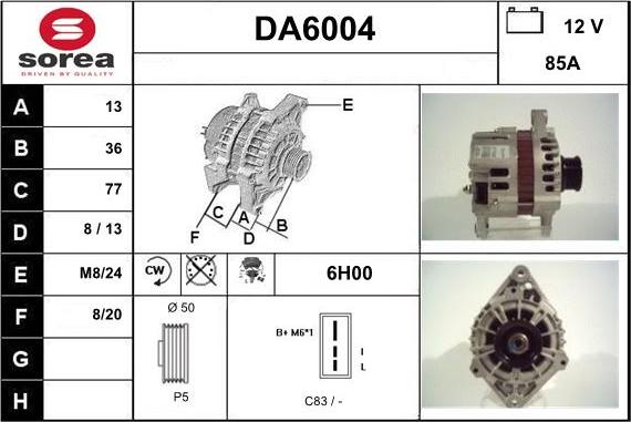 Sera DA6004 - Ģenerators autospares.lv