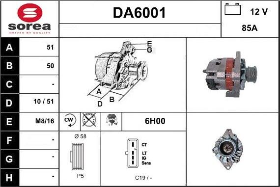 Sera DA6001 - Генератор www.autospares.lv