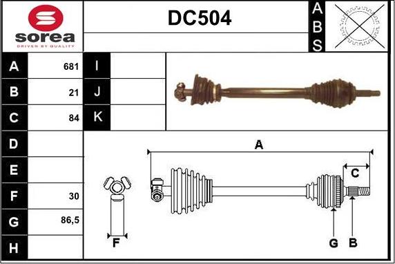 Sera DC504 - Piedziņas vārpsta autospares.lv