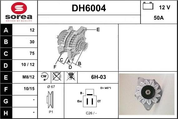 Sera DH6004 - Ģenerators www.autospares.lv