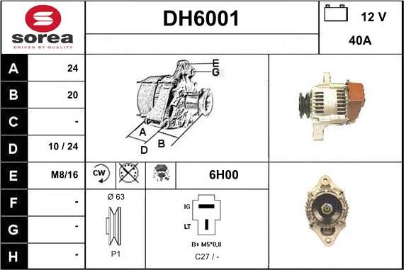 Sera DH6001 - Alternator www.autospares.lv