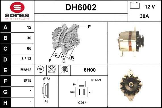 Sera DH6002 - Ģenerators www.autospares.lv