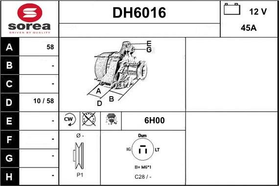 Sera DH6016 - Ģenerators www.autospares.lv