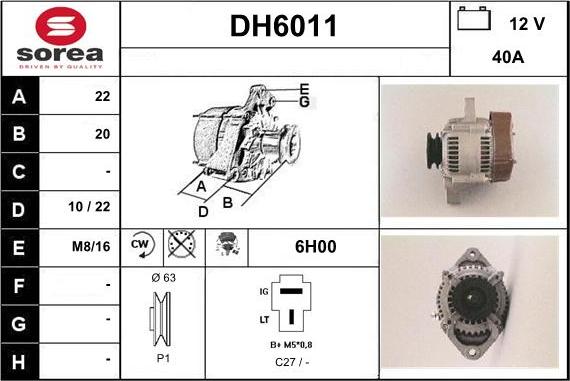 Sera DH6011 - Alternator www.autospares.lv