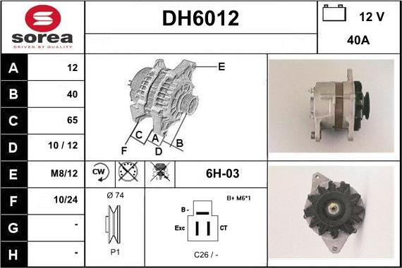 Sera DH6012 - Генератор www.autospares.lv