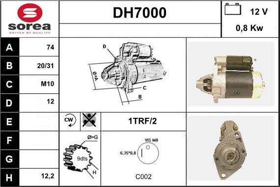 Sera DH7000 - Starteris www.autospares.lv