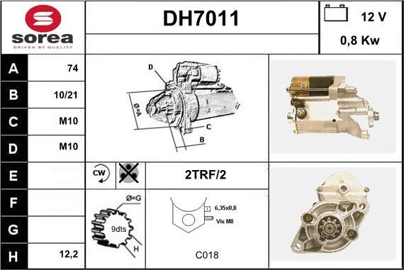 Sera DH7011 - Starteris www.autospares.lv