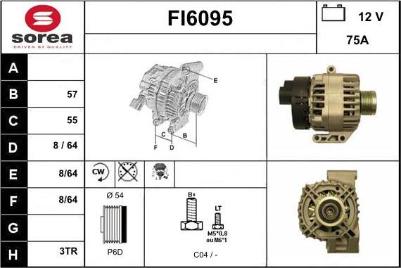 Sera FI6095 - Alternator www.autospares.lv