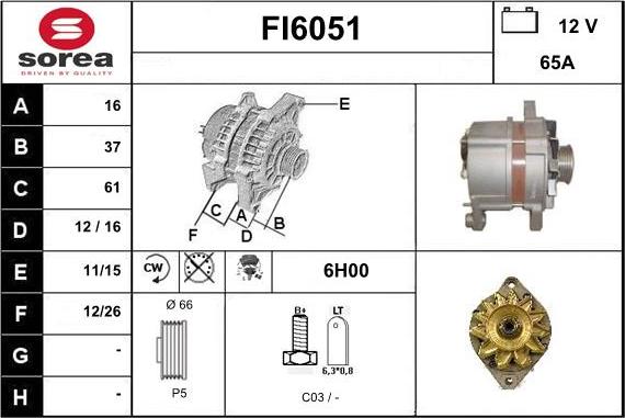 Sera FI6051 - Ģenerators www.autospares.lv