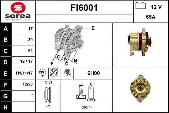 Sera FI6001 - Ģenerators www.autospares.lv