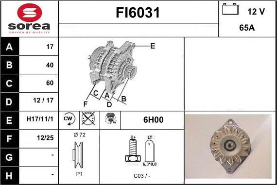 Sera FI6031 - Ģenerators www.autospares.lv