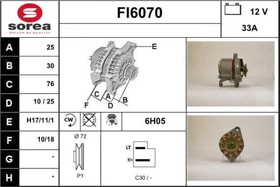 Sera FI6070 - Генератор www.autospares.lv