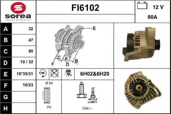 Sera FI6102 - Alternator www.autospares.lv