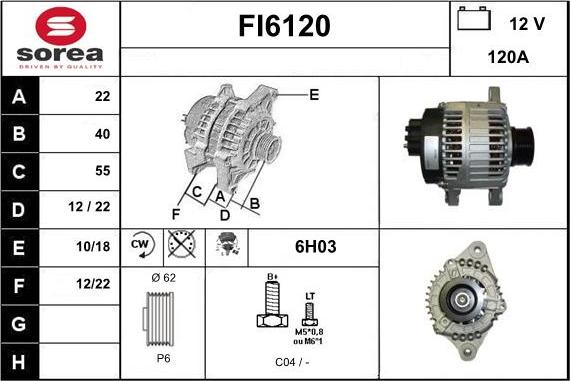 Sera FI6120 - Alternator www.autospares.lv