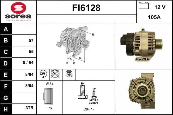 Sera FI6128 - Alternator www.autospares.lv