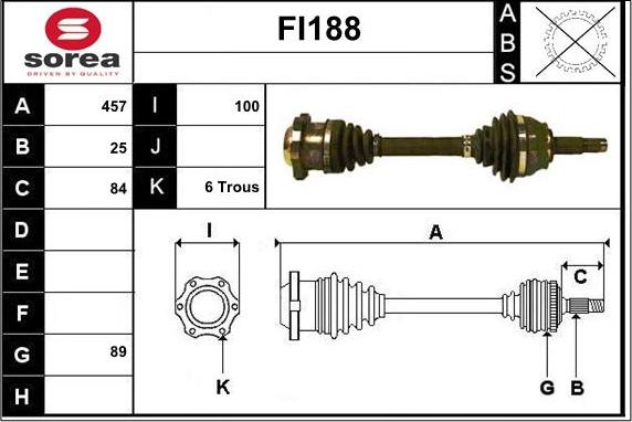 Sera FI188 - Piedziņas vārpsta www.autospares.lv