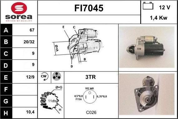 Sera FI7045 - Starteris autospares.lv