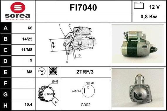 Sera FI7040 - Starteris autospares.lv