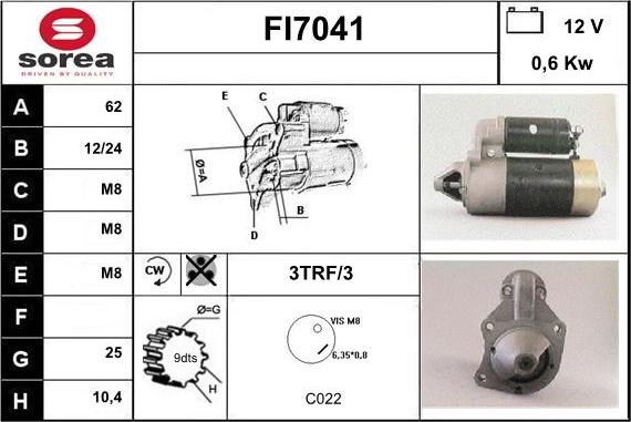 Sera FI7041 - Starteris autospares.lv