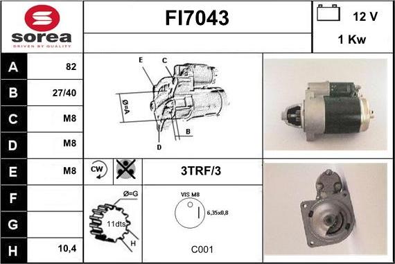 Sera FI7043 - Стартер www.autospares.lv