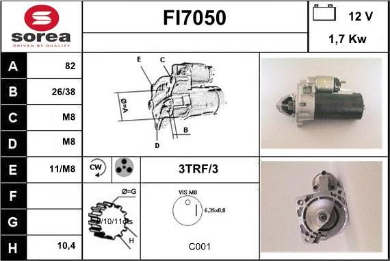 Sera FI7050 - Starteris autospares.lv