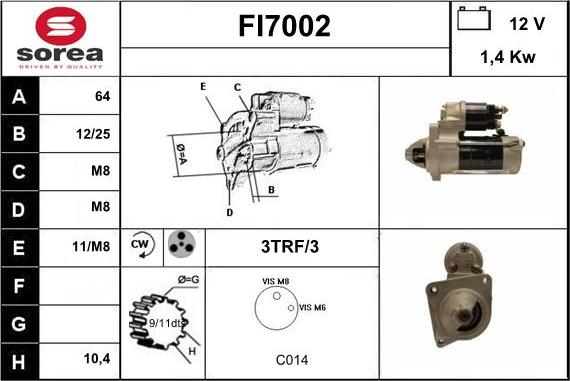 Sera FI7002 - Starteris autospares.lv