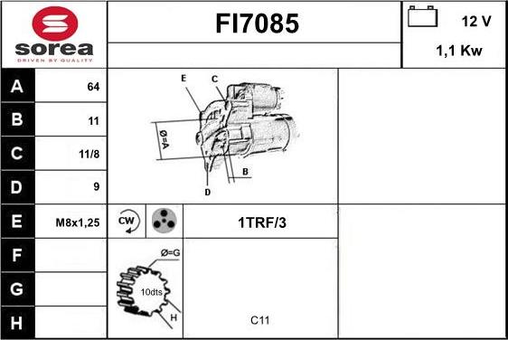 Sera FI7085 - Starteris autospares.lv