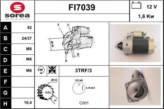 Sera FI7039 - Starteris autospares.lv