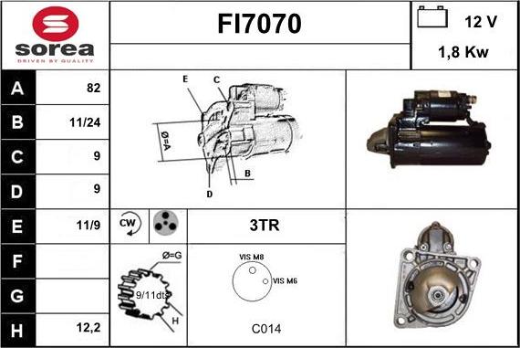 Sera FI7070 - Starteris www.autospares.lv